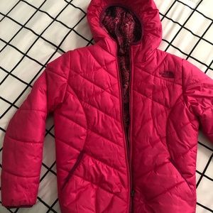 Northface girls reversible puffer jacket size 10/12
